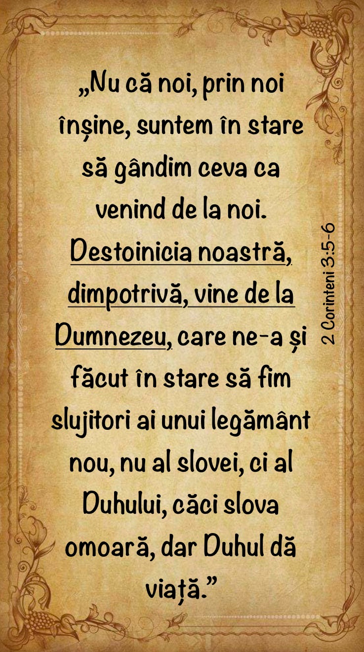 Nu că noi prin noi înșine suntem în stare