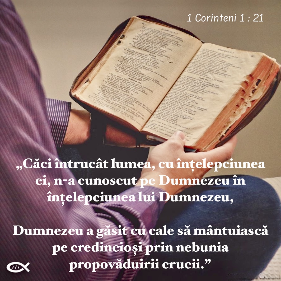 Căci întrucât lumea cu înțelepciunea ei n-a cunoscut pe Dumnezeu